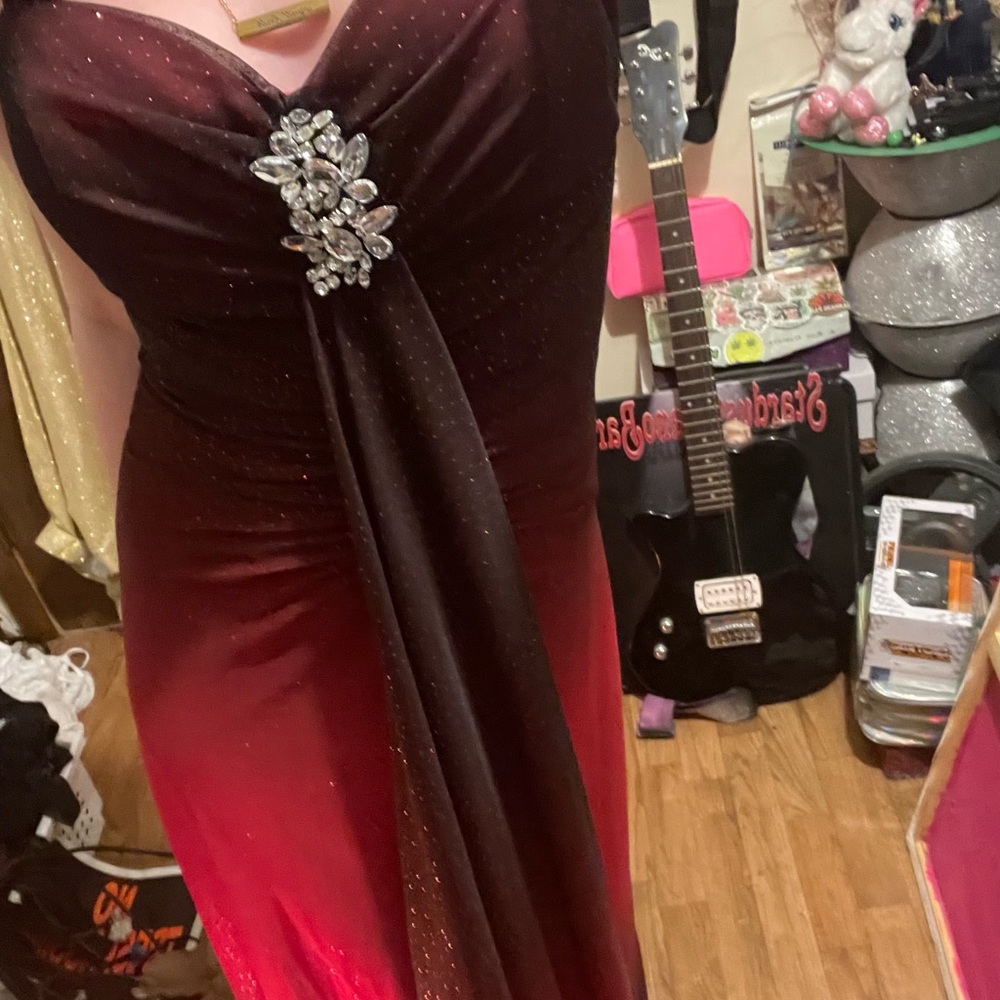 PROM DRESS, Red and black ombré dress, size 0-2!